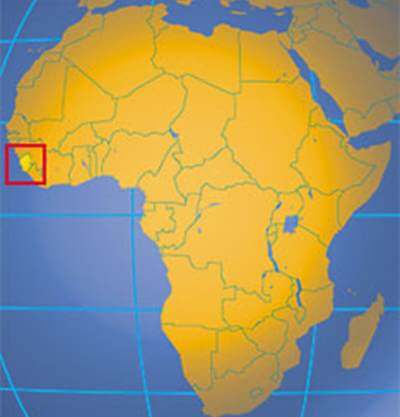 Mapa de Serra Leoa na África